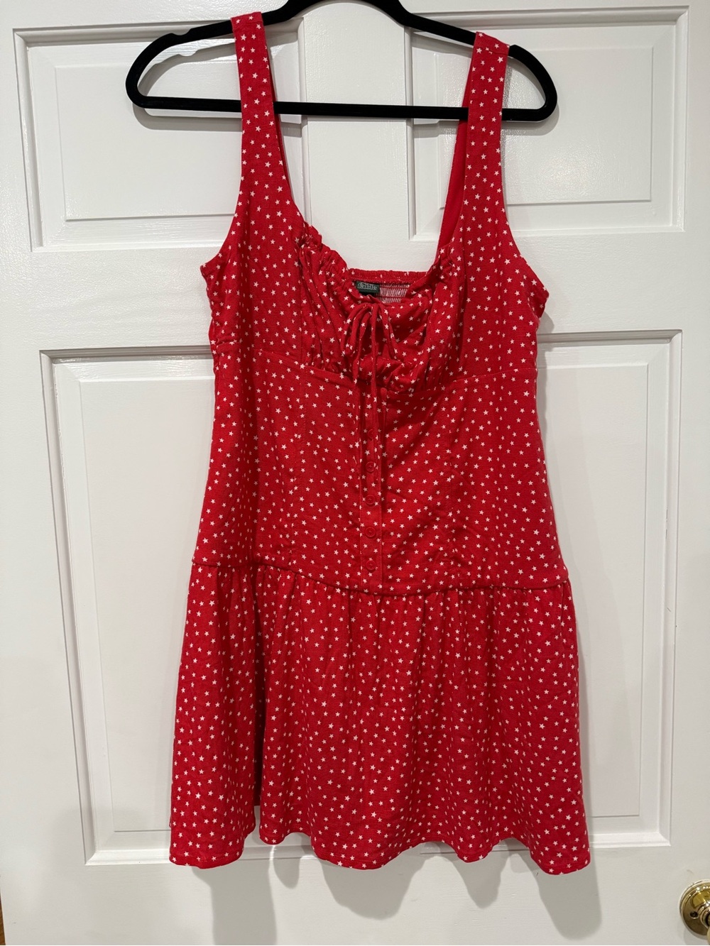 wild fable Red Polka Dot Tie-Front Mini Dress